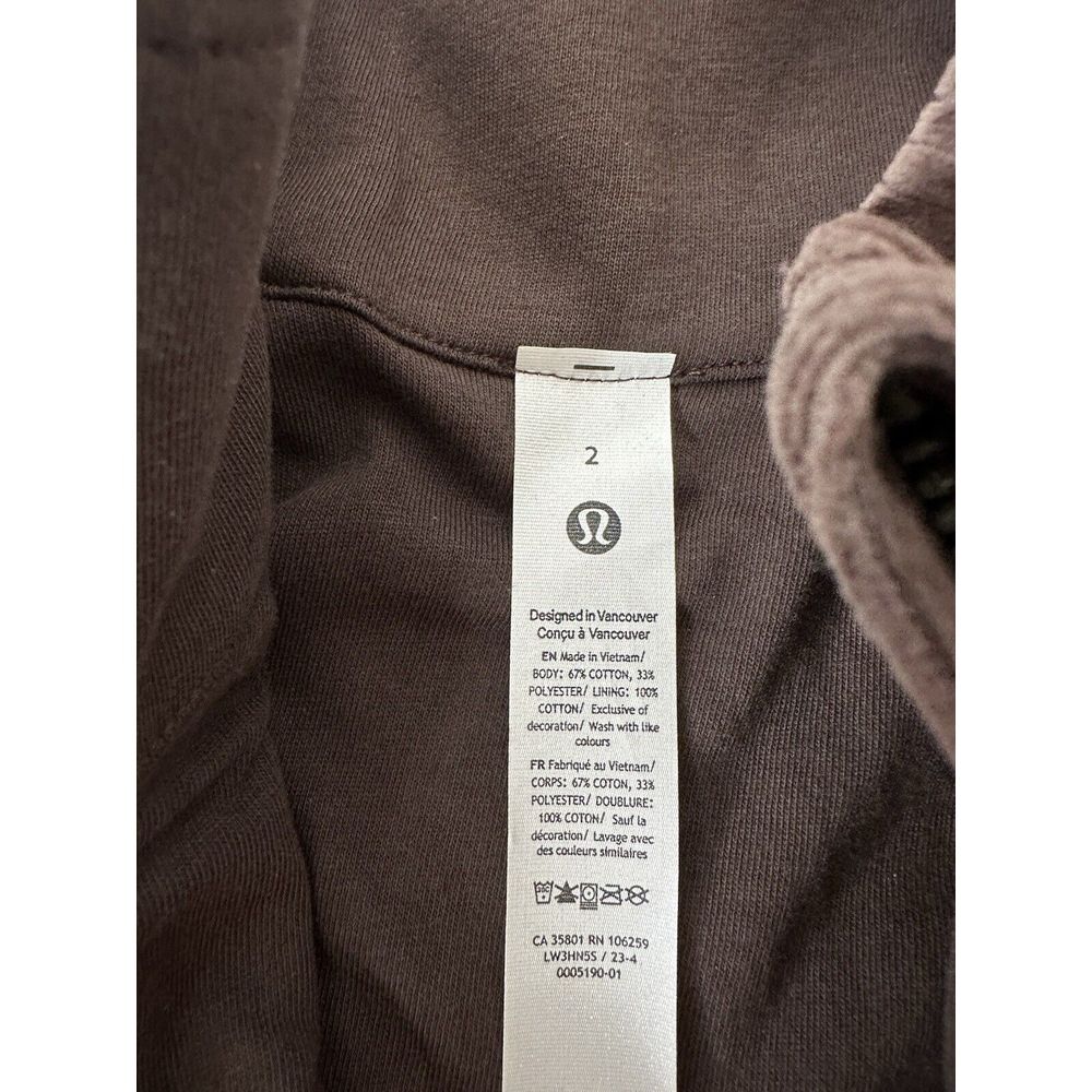 Lululemon Scuba Track Jacket Women's Velvet Espresso Brown Corduroy‎ Size 2 - Picture 3 of 5